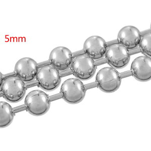 5.0mm ボールステンレスチェーン/10cm単位 サージカルステンレス316L 手作り DIY ネックレス ブレスレット アンクレット ボディチェーン パーツ ピアス つなぐ 金属アレルギーが出にくい チョー