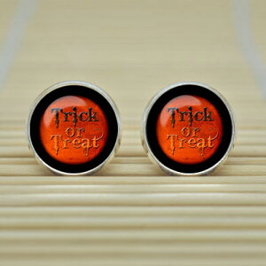 ハロウィンピアス(トリックオアトリート)/1個販売 メンズ レディース ペア メッセージ 英語 おもしろ キャッチピアス おもしろ 面白い オモシロ 仮装 ハロウィン ハロウィーン パーティ