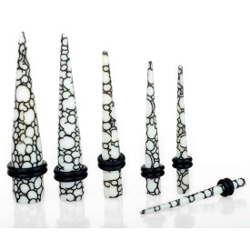 アクリルエキスパンダー（マーブル） 8ゲージ 8G 6ゲージ 6G 4ゲージ 4G 2ゲージ 2G 0ゲージ 0G 00ゲージ 00G ボディピアス メンズ レディース インサーション テーパー 樹脂 拡張器 大きく プラスチック 金属アレルギー プラスチック 大理石みたい ホワイトターコイズみたい