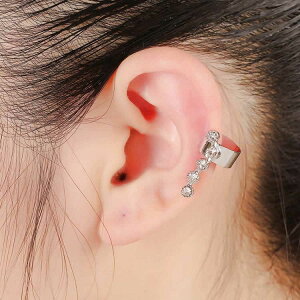 カシオペアイヤーカフ 1個販売 イヤリング イヤークリップ フェイクピアス 耳 軟骨 メンズ レディース 穴あけ不要 挟む はさむ ヘリックス クリスタル CZ ゴールド シルバー ノンホールピア