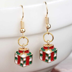クリスマスステンレスピアス（ギフト） 1個販売 サージカルステンレス316L アメリカンピアス フックピアス ステンレスピアス フックピアス メンズ レディース 金属アレルギーが出にくい 揺れる 20G 20ゲージ ゴールド 面白い おもしろ ギフトボックス 箱 ユニーク