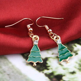 クリスマスステンレスピアス（モミの木）/1個販売 クリスマスツリー 樹木 サージカルステンレス316L アメリカンピアス フックピアス ステンレスピアス フックピアス メンズ レディース 20G 20ゲージ プレゼント ギフト サンタクロース メリークリスマス おもしろ 面白い