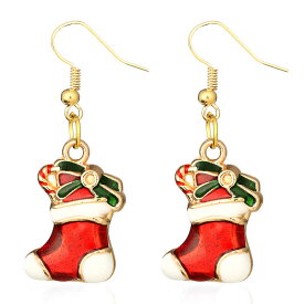 クリスマスステンレスピアス（靴下）/1個販売 くつした ソックス ブーツ サージカルステンレス316L アメリカンピアス フックピアス ステンレスピアス フックピアス メンズ レディース 20G 20ゲージ プレゼント ギフト サンタクロース メリークリスマス おもしろ 面白い