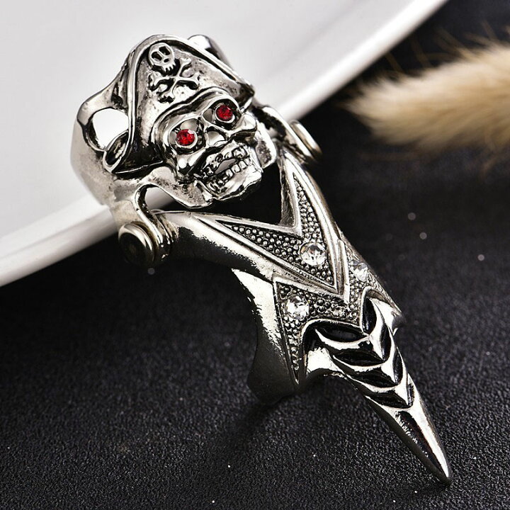 楽天市場】キャプテンスカルアーマーリング 髑髏 ドクロ ガイコツ 19号  