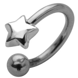 [ 14G ボディピアス ] スター サーキュラー バーベル 1個販売 14ゲージ リング型 サージカルステンレス316L 臍 へそ ヘソ 口 リップフープ 鼻 眉 目 眼 ノーズリング メンズ レディース ボディーピアス プレゼント 男性 女性 ヘリックス 軟骨 コンク 星 流星 芸能人 おしゃれ