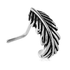 [ 鼻用 ボディーピアス ノーズリング 20G ] フェザー ノーズラップ 鼻ピアス 20Ga 20ゲージ サージカルステンレス316L ボディピアス メンズ レディース カーブ ノーズスクリュー ノーズスクリュウ おもしろ 面白い 羽 翼 インディアンジュエリー ボヘミアン 軟骨 トラガス
