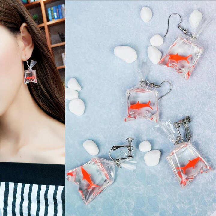 楽天市場】金魚すくいステンレスピアス/イヤリング（1個販売） 20G 20 