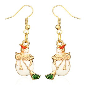 クリスマスステンレスピアス（お掃除ユキダルマ） 1個販売 雪だるま 大掃除 年末 スノーマン 個性的 サージカルステンレス316L アメリカンピアス フックピアス メンズ レディース 20G 20ゲージ プレゼント ギフト サンタクロース メリークリスマス おもしろ 面白い