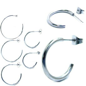 フープスタッド ステンレスピアス 1個販売 大きい 小さい メンズ レディース サージカルステンレス316L ファーストピアス キャッチピアス スタッドピアス 20G 20ゲージ リングピアス フープピアス シンプル ハーフリング 綺麗 プレーン 結婚式 披露宴 成人式