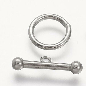 デザインステンレスマンテルセット Tバー ブレスレット ネックレス 留め具 止め具 部品 パーツ リングと棒のパーツ DIY 手作り ハンドメイド 修理 金具 手芸 アクセサリー用パーツ トグル ボ