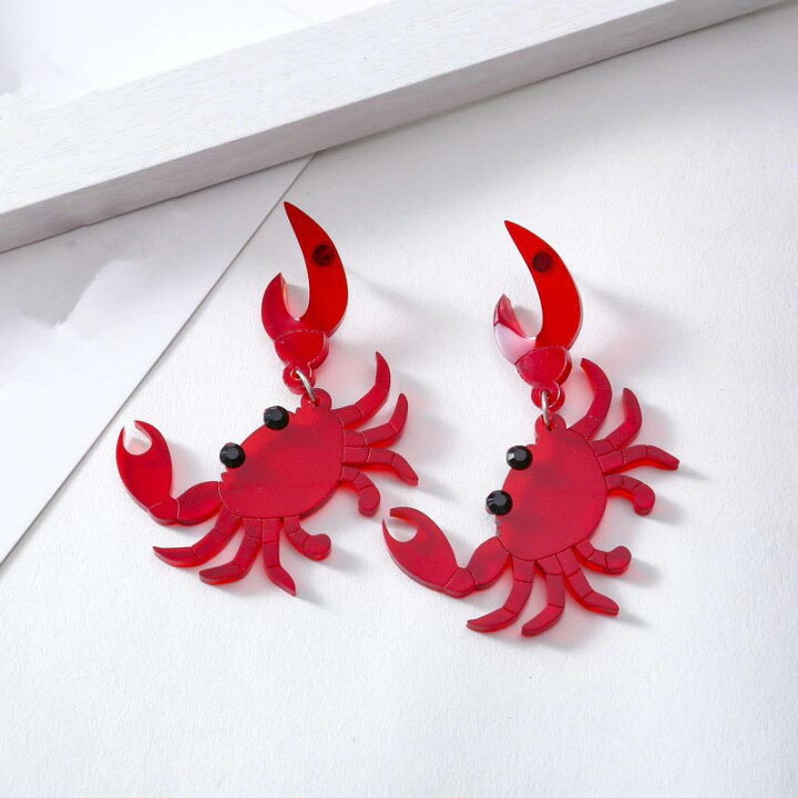 楽天市場 おもしろい ピアス 痛いっイタタタタ カニに耳はさまれたピアス 1ペア 両耳 g ゲージ カニ 面白い 蟹 ハロウイン ユニーク メンズ レディース アクリル プレゼント ギフト クリスマス 笑い ネタ 大きい 舞台衣装 アクリル 話題作り カニ鍋 蟹スキ 冬 男