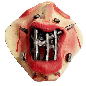 変顔マスク (口に釘) 半顔 お面 かぶりもの 覆面 衣装 変装グッズ 仮面 仮装 コスプレ 大人用 忘年会 新年会 おもしろい ユニーク 余興 コスチューム ネタ 小物 宴会 学園祭 面白い ハロウ