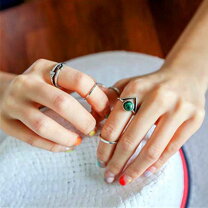 楽天市場】グリーンストーン リングの通販 