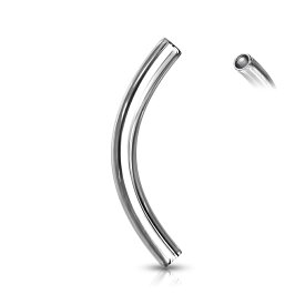 [ボディピアス シャフトパーツのみ 14G DIY ]インターナルバナナバーベルシャフト ボディーピアス 14ゲージ サージカルステンレス316L 軸 単品 内ネジ 逆ネジ シルバー クラフト 組み替え メンズ レディース カーブバーベル ヘソピアス へそピアス 臍ピアス 眉 アイブロー