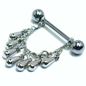 [ 14G ニップル ヘリックス ] ダンシングチャーム ストレートバーベル 14ゲージ 軟骨 乳首 胸 耳 乳輪 ボディピアス メンズ レディース サージカルステンレス316L 揺れる シズク型のチャーム ティアドロップ ボディーピアス プレゼント 男性 女性 涙 滴 しずく 雫 揺れる