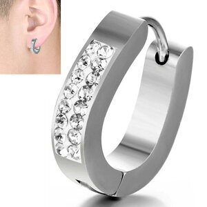 エレボスティアフープピアス 1個販売 片耳分 18G 18ゲージ 耳 軟骨 リングピアス サージカルステンレス316L メンズ レディース ステンレスピアス パヴェ パベ キラキラ クリスタル ジルコニア