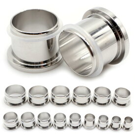 [00G〜18mm パイプ型 ボディピアス] トンネル型チューブボディーピアス 1個販売 ステンレス メンズ レディース ホールピアス プラグ 大きい 人気 男性 女性 透明 ゴム キャッチ Oリング シングルフレア 舌 耳 タン イヤーロブ おもしろい 面白い プレゼント ギフト