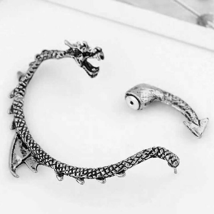 楽天市場】ドラゴンイヤーフックピアス 1個販売 右耳用 シルバー 銀色 