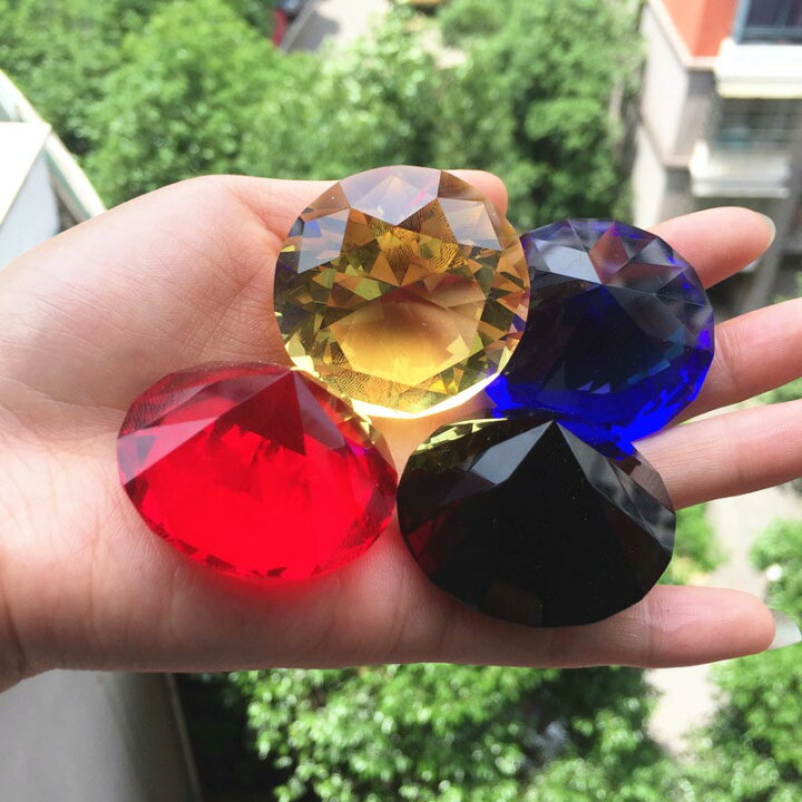 楽天市場】40mm クリスタルダイヤモンドカットガラスディスプレイ 