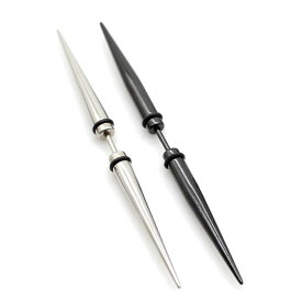 [16G ボディピアス 超ロング] スーパーロングスパイク ストレートバーベル ボディーピアス 16ゲージ ロングコーン シルバー 銀色 黒色 ステンレス 長い 細い 軟骨 イヤーロブ 鼻 ヘリックス 耳たぶ アンテナ ネジパーツ メンズ レディース フェイク ゴム オモシロ ユニーク