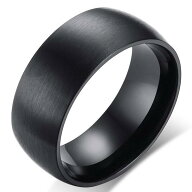 マッドブラックシンプルステンレスリング（ERG023） サイズ/13号/16号/18号/24号/26号/29号/31号 黒色 黒…
