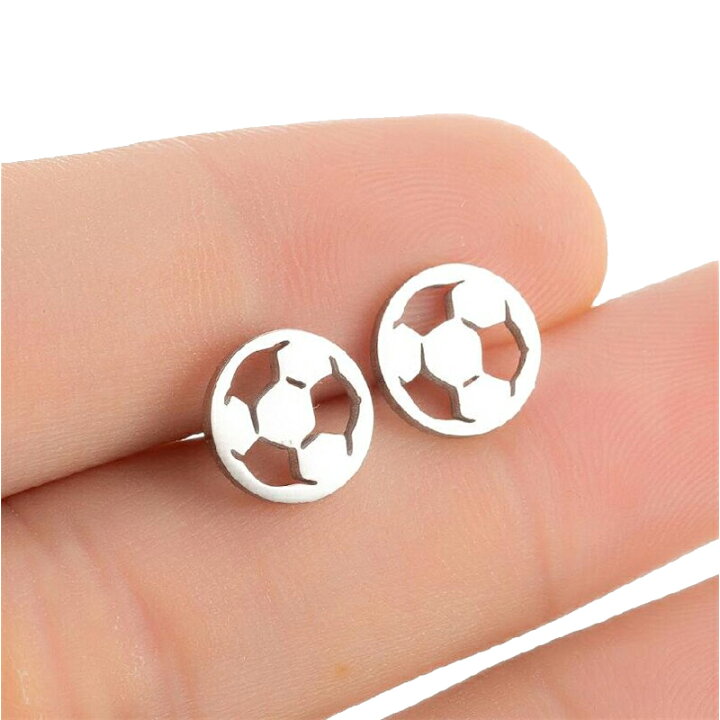 楽天市場 サッカーボール ステンレスピアス 1ペア フットボール サッカー部 フットサル セパタクロー 球技大会 部活 マネージャー 選手 運動 競技 大会 スポーツ 男 女 シルバー メンズ レディース 男性 女性 g ゲージ 耳 軟骨 キャッチピアス スタッドピアス