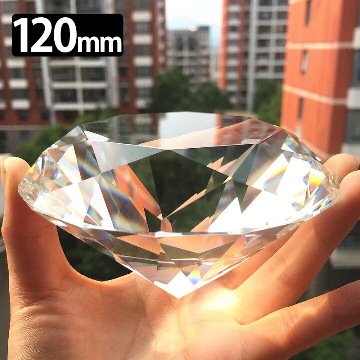 楽天市場】120mm クリスタルダイヤモンドカットガラスディスプレイ 
