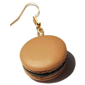 ブラウンのマカロンステンレスピアス 1個販売 サージカルステンレス316L メンズ レディース 揺れる 人気 20G 20ゲージ 面白い 男 女 プレゼント ハロウィン 食品サンプル 食玩 食べ物 リアル 3D バレンタインデー ホワイトデー ケーキ 茶色 チョコレート スイーツ クリスマス