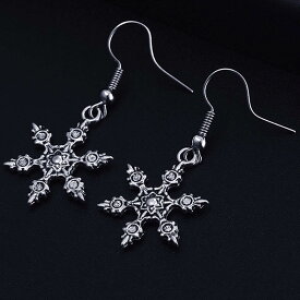 ウインタースノーステンレスピアス/1個販売 片耳分 サージカルステンレス316L メンズ レディース 揺れる フックピアス チャーム 20G 20ゲージ ファッションピアス 20g 人気 男性 女性 プレゼント 銀色 シルバーメッキ 冬 雪 ユキ 雪の結晶 アイス 氷 スノークリスタル スノボ