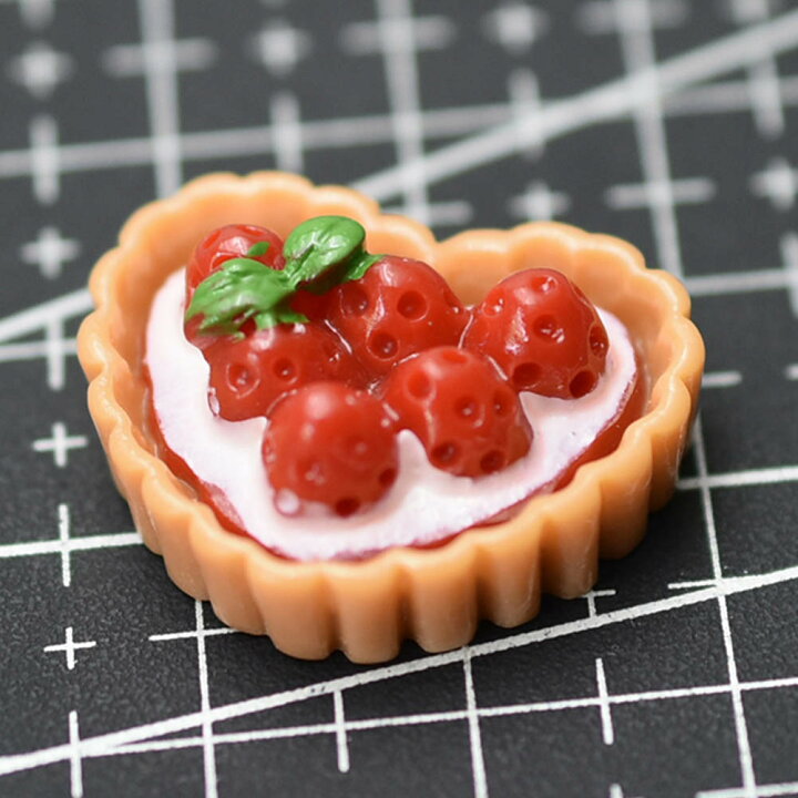 楽天市場】ハートのイチゴタルトアクリルパーツ/1個販売 お菓子  