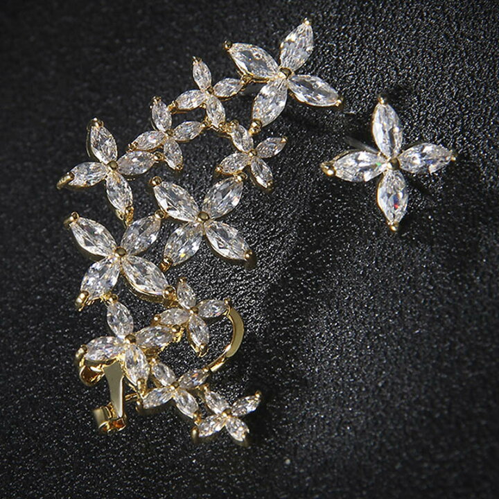 楽天市場】花吹雪イヤーフック ピアスセット 両耳用 ゴールド 金メッキ 