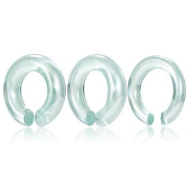 [ガラス製 ボディピアス 2G 0G 00G] C型オーロラブルーガラスプラグ ボディーピアス メンズ レディース 金属アレルギー対応 男性 女性 プレゼント ギフト 人気 おしゃれ リング型 丸い 丸型 エスニック 虹色 彼氏 彼女 6ミリ 8ミリ 10ミリ 拡張 フック型 青色 レインボー