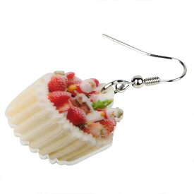 クリスマスケーキ リアルステンレスピアス/1個販売 20G 20ゲージ デザート スイーツ サンタクロース いちご イチゴ 苺 ストロベリー 雪ダルマ ユキダルマ 喫茶店 カフェ レストラン 面白い おもしろい サージカルステンレス316L メンズ レディース 揺れる プレゼント ギフト