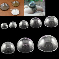 [ 15mm 16mm 18mm 20mm 25mm 30mm ] 半球型ガラスドーム クリア カボションパーツ/1個販売 クラフト 透明…