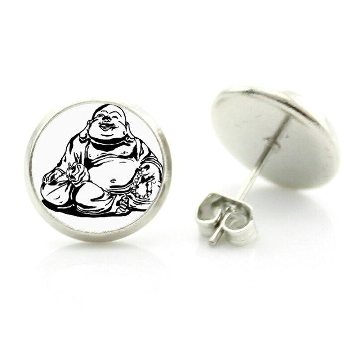 楽天市場】14mm カボションピアス (布袋様) 1ペア 七福神 神様  