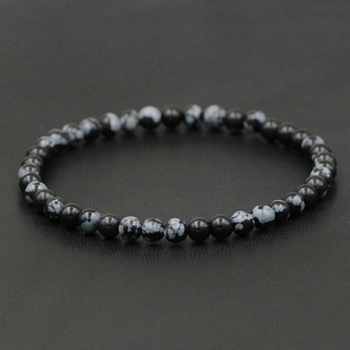 楽天市場】[天然石 数珠 ブレスレット 4mm〜5mm] スノーフレイク 