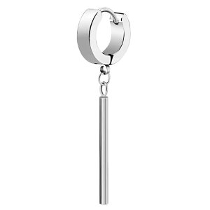 スティックチャーム フープピアス 1個販売 棒 リングピアス 18G 18ゲージ 耳 軟骨 ブラック シルバー 黒色 銀色 ステンレスピアス メンズ レディース 揺れる 韓流 韓国 コスプレ 有名人 プレゼ