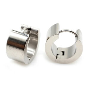 ワイドシンプル フープピアス(7mmx13.5mm) 1個販売 銀色 シルバー プレーン 幅あり 18G 18ゲージ 耳 軟骨 リングピアス サージカルステンレス316L メンズ レディース ステンレスピアス ワンタッ