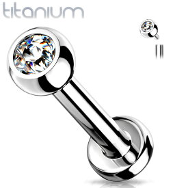 [ 16G 高品質 チタングレード23 ボディピアス] チタンジュエルボール ラブレット 16ゲージ ボディーピアス メンズ レディース 逆ネジ インターナル ニッケルフリー クリスタル ジルコニア 平ら フラット 軟骨 丸型 丸い シンプル プレーン トラガス 軟骨 ヘリックス 耳 人気