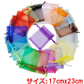 17cm x 23cm オーガンジーアクセサリーギフト用巾着 1個販売 ギフト ラッピング用品 ポーチ プレゼント 業務用 店舗用 保管袋 ピアス ジュエリー 手作り バッグ ギフトケース 布袋 雑貨 メッシュ 網 ネット 包装 無地 大きめ 結婚式 飴 キャンディー 小物 クリスマス 大きい