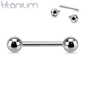 [高品質 14G チタングレード23 ] チタンインターナル ストレートバーベル ボディピアス 14ゲージ G23 メンズ レディース ニッケルフリー ボディーピアス 内ネジ 逆ネジ 軟骨 耳たぶ シンプル 定番 ボールキャッチ 玉 舌 口 乳首 低アレルギー 男性 女性 ファーストピアス
