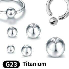 [G23 チタン製 キャプティブビーズリング用] チタンクリップイン（キャプティブリング用）ボールキャッチ 1個販売 ボディピアス パーツ チタン製 20G 18G 16G 14G 12G 10G 8G 6G 4G 2G 0G 00G 交換用の球 リング型 ボディーピアス くぼみのある玉 ニッケルフリー 窪み