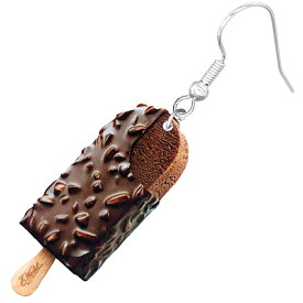 チョコレートアイスクリーム リアルステンレスピアス 1個販売 20G 20ゲージ アイスキャンディー おかし お菓子 デザート 食玩 食品サンプル 食べ物 可愛い サージカルステンレス316L ユニーク メンズ レディース 揺れる フックピアス プレゼント 男子 女子 ギフト チャーム