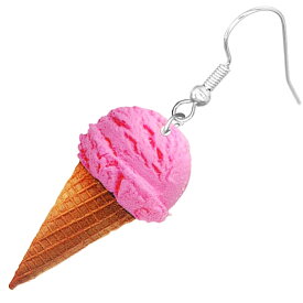 ストロベリーアイスクリーム リアルステンレスピアス 1個販売 20G 20ゲージ スイーツ デザート アイス屋 イベント 食玩 食品サンプル 食べ物 可愛い サージカルステンレス316L ユニーク メンズ レディース 揺れる フックピアス プレゼント 男子 女子 ギフト チャーム