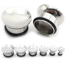 [2G 0G 00G 12mm 1/2 14mm 16mmボディピアス ] ステンレス盃 フレア ボディーピアス メンズ レディース お猪口 銀色 シルバー 2ゲージ 0ゲージ 00ゲージ 12.0mm 12ミリ 14.0mm 16.0mm プラグ 結婚式 パーティー 成人式 男性 女性 ホール系 彼女 入学式 母の日