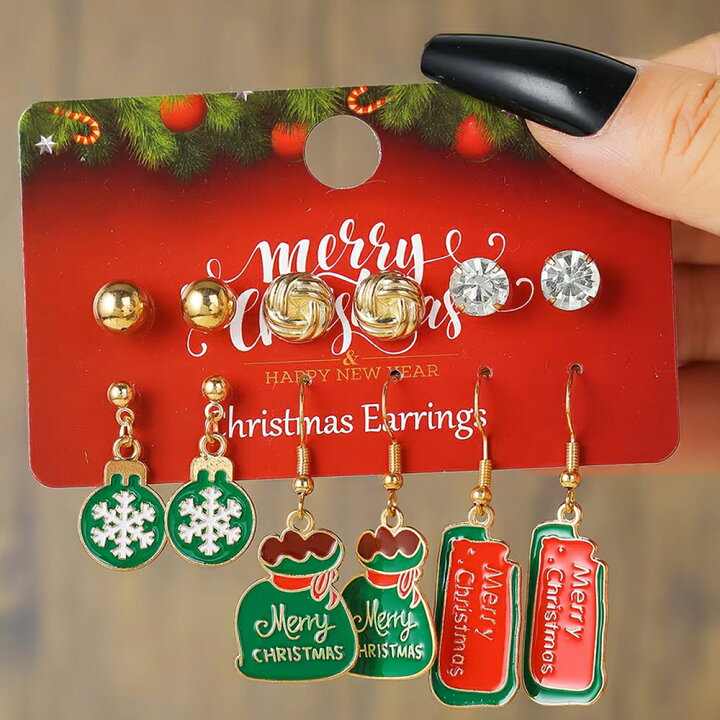 楽天市場】クリスマスイベントピアス 6ペアセット販売 シンプル 