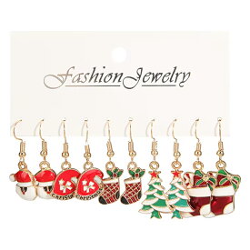 クリスマスイベントピアス 5ペアセット販売 サンタクロース サンタさん クリスマス帽子 靴下 ソックス クリスマスツリー 冬 12月 面白い 可愛い 金色 ゴールドメッキ チャーム メンズ レディース20G 20ゲージ