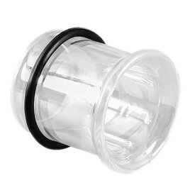 [ 2G 0G 00G 12mm] ガラスシングルフレア（クリア） ボディピアス 1個販売 2ゲージ 0ゲージ 00ゲージ 12.0mm 12ミリ ハーフ ホール系 クリアー メンズ レディース 拡張 ゴムキャッチ プラグ フレヤ イヤーレット アイレット 透明ピアス 金属アレルギー対応