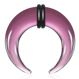 [ガラス製 ボディピアス 14G 12G 10G 8G 6G 4G 2G] タスクガラス（パープル） ボディーピアス 1個販売 14ゲージ 12ゲージ 10ゲージ 8ゲージ 6ゲージ 4ゲージ 2ゲージ メンズ レディース 拡張器型 インサーションテーパー 金属アレルギー対応 紫色 グリーン ゴムキャッチ