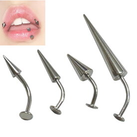 [16G] カーブラブレット（スパイク） ボディピアス 1個販売 16ゲージ クリスティーナ バーティカルフッド ボディーピアス カーブバーベル メンズ レディース サーフェイス バーチカル 眉 アイブロー へそピアス型 臍ピアス ヘソピアス ダイス くちびる リップ コーン